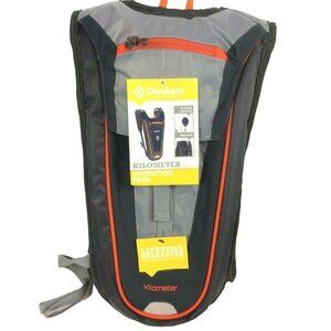 Outdoor Products Kilometer 2L Hydration Pack Gray Orange Lightweight Backpack